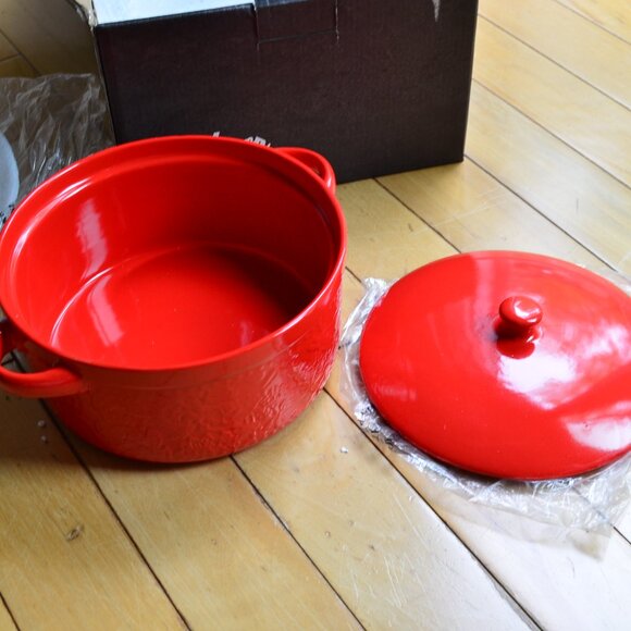 Bruntmor 2-Quart Ceramic Casserole Dish, Red - Picture 1 of 11